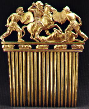 pettine shiita 430-390 a.C. oro a fusione